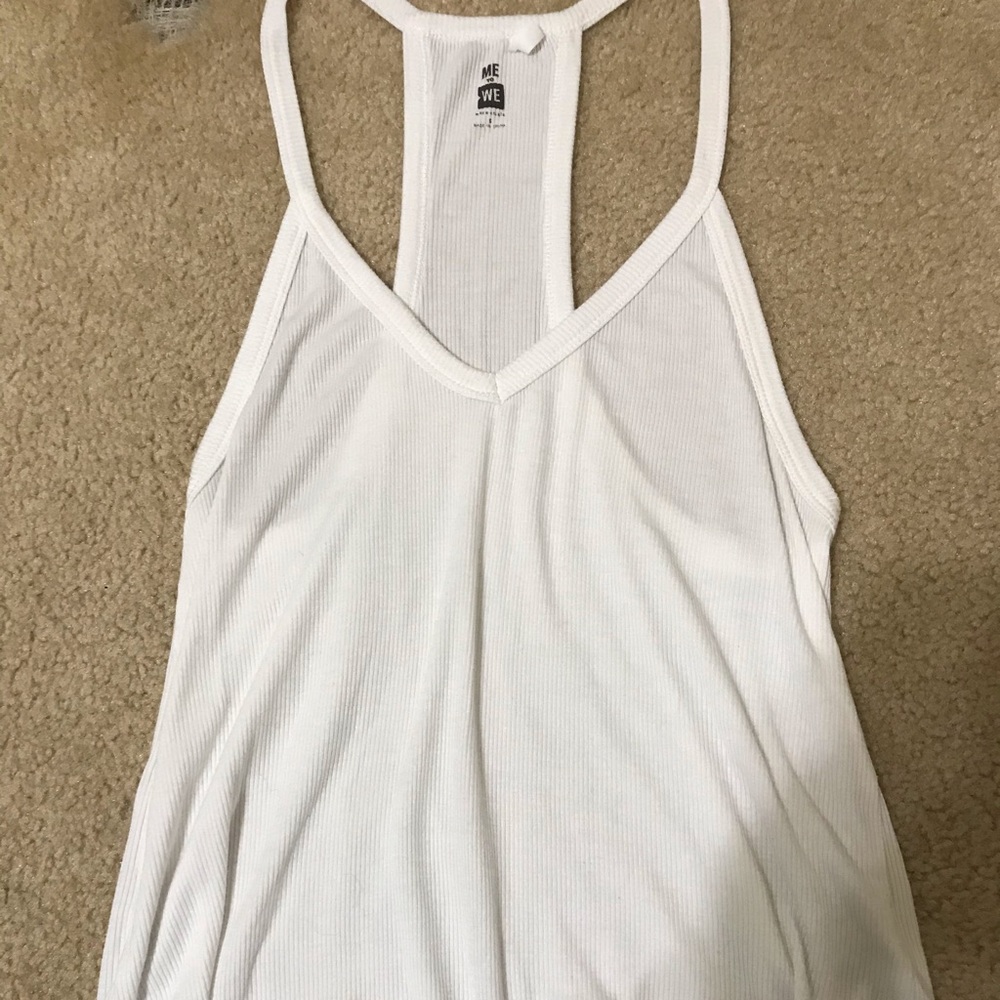White racer back tank top